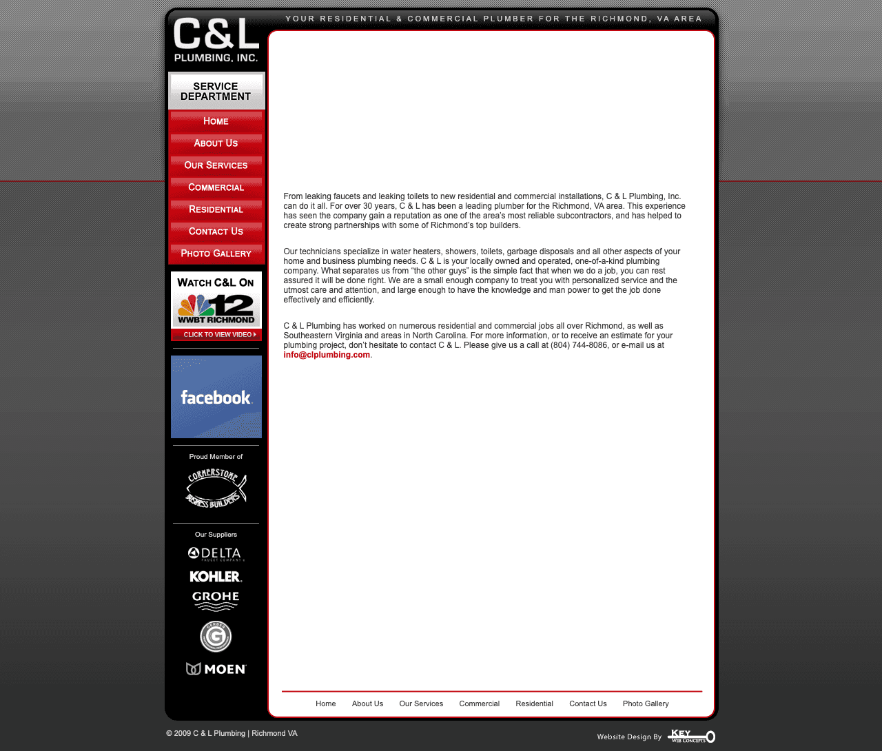 Plumbing company current website