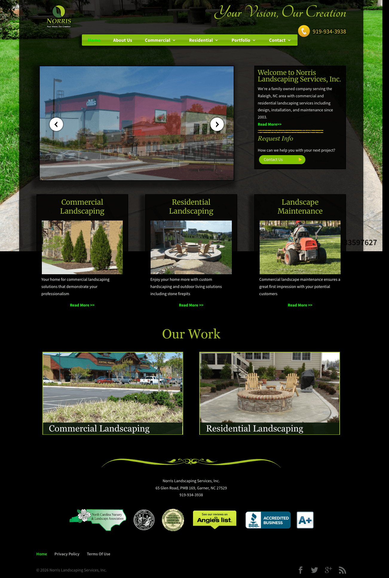 Landscaping company current website